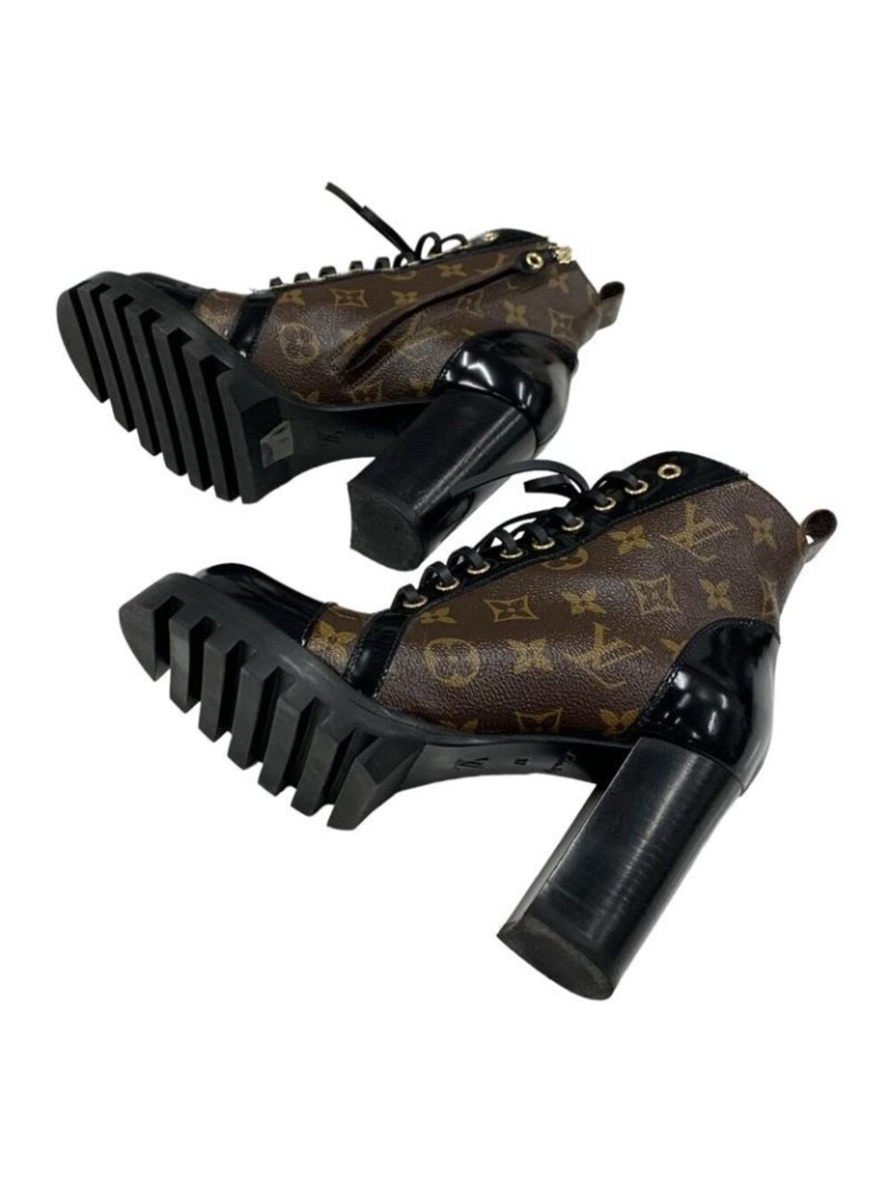 Louis Vuitton Star Trail Line Monogram Boots Short Shoes Leather Brown - Picture 6 of 10